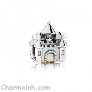 Charm xỏ ngang Fairytale Castle Silver and Gold Charm lâu đài Pandora XN509